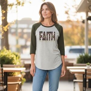 NEW•L-1X•FAITH SOFT VINTAGE TEE FEEL BASEBALL TOP